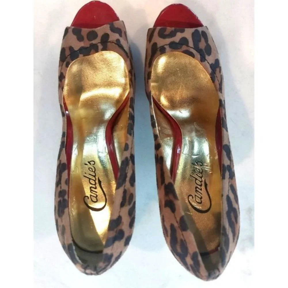 Savage Platform PUMPS Leopard‎ Print RED Stilletto High HEELS Candies Size 6.5